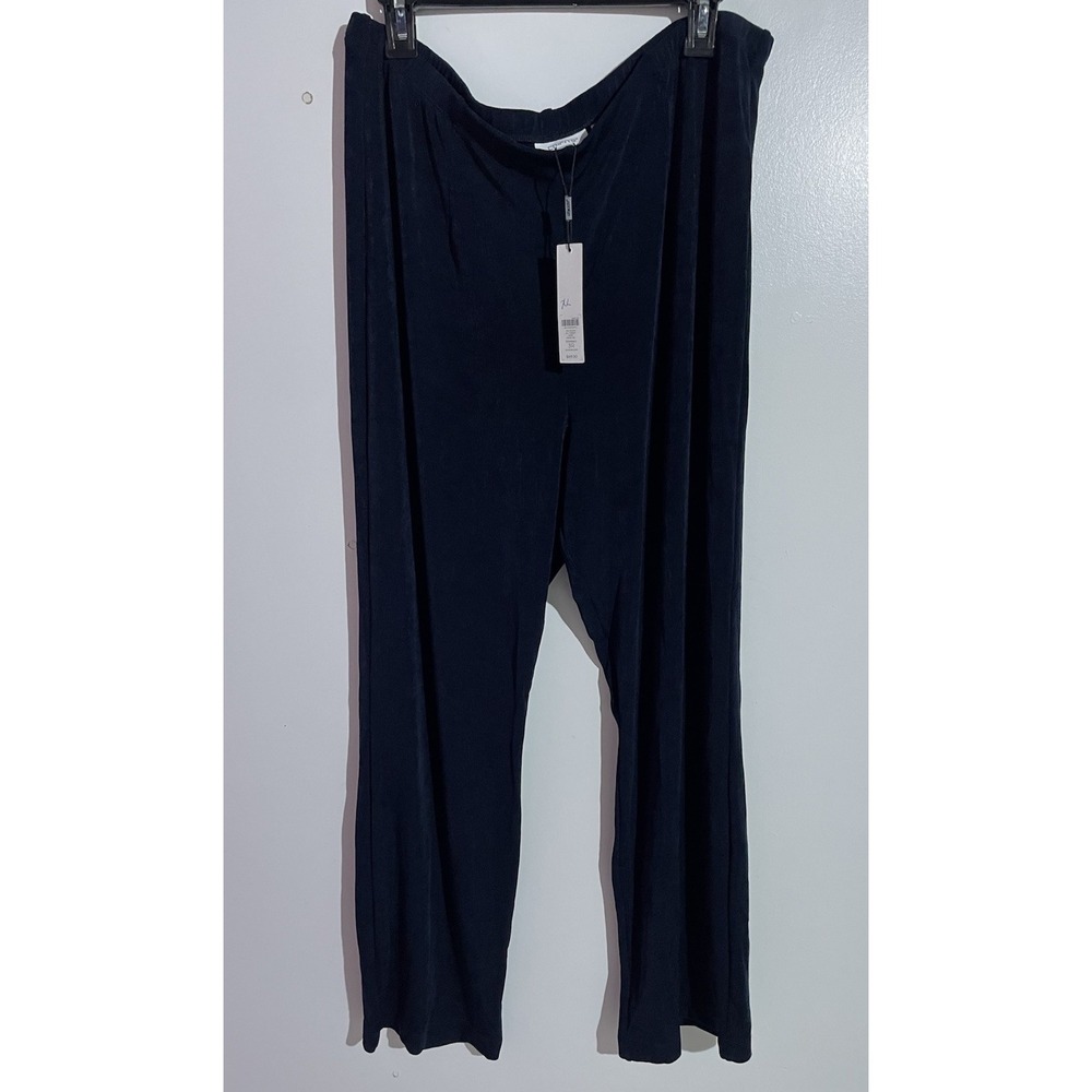 Chicos Travelers Pants Womens 3/XL Blue No Tummy Office Minimalist Quite Luxury